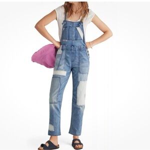 Anthropologie Blue Patchwork Jeans Overalls